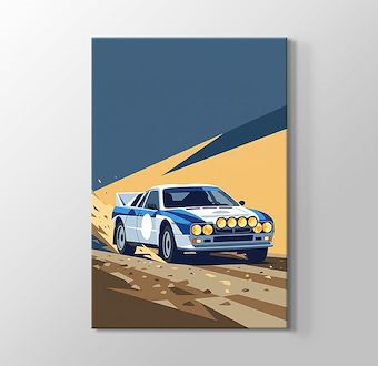 Sürat Anı Ralli Otomobili - Sinematik Ralli Serisi Kanvas Tablosu