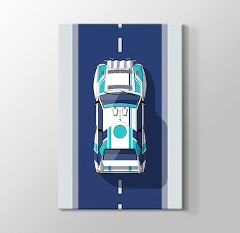 Turkuaz Hat - Vektör Ralli Serisi Kanvas Tablosu