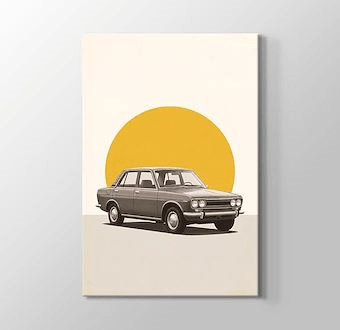 Vintage Araç Rotaları - Nostaljik Otomobil Serisi Kanvas Tablosu