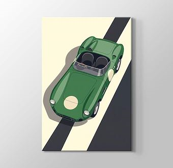 Zümrüt Roadster - Grafik Çizimli Yarış Serisi Kanvas Tablosu