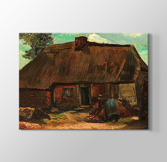 Cottage with Peasant Woman Digging