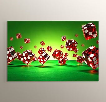 Havada Dans Eden Kırmızı Zarlar Mdf Tablosu