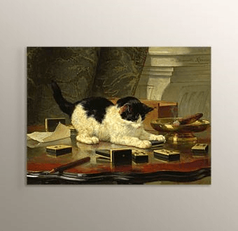 Kitten's Game - The cat at play Mdf Tablosu