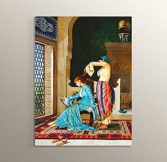 Osman Hamdi Bey – Saçlarını Taratan Kız Mdf Tablosu