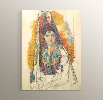 La Salchichona - Mantolu Kadın - Woman with a Mantilla Mdf Tablosu