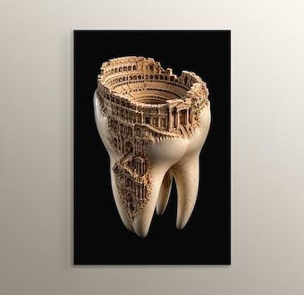 Antik Kolezyum Diş Anatomisi Sanatı Mdf Tablosu