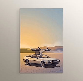Geleceğe Dönüş 2 - DeLorean Otomobil - Stilize Otomobil Serisi Mdf Tablosu
