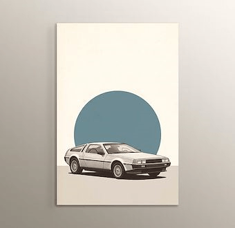 Geleceğe Dönüş 3 - DeLorean Otomobil - Nostaljik Otomobil Serisi Mdf Tablosu