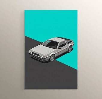 Geleceğe Dönüş - DeLorean Otomobil - Renkli Otomobil Serisi Mdf Tablosu
