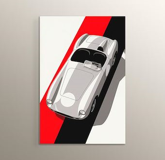 Gümüş Roadster - Grafik Çizimli Yarış Serisi Mdf Tablosu