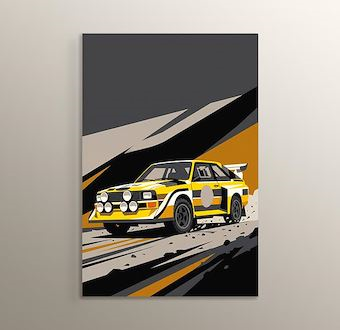 Hareketli Parkur Ralli Otomobili - Sinematik Ralli Serisi Mdf Tablosu