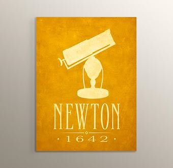 Isaac Newton - Astronomi ve Optik Mdf Tablosu