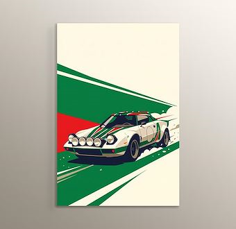 İtalyan Etabı - Ralli Otomobili - Sinematik Ralli Serisi Mdf Tablosu