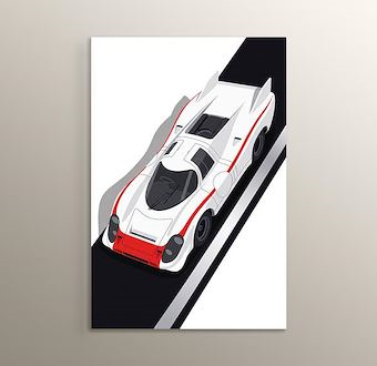 Kırmızı Prototip - Grafik Çizimli Yarış Serisi Mdf Tablosu