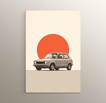 Kompakt Efsane - Klasik Hatchback Otomobil - Nostaljik Otomobil Serisi Mdf Tablosu