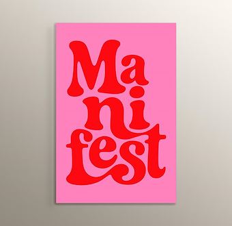 Manifest Pozitif Enerji Tipografi  Mdf Tablosu