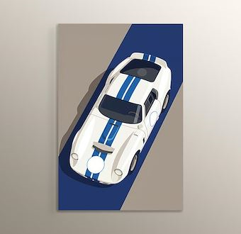 Mavi Şeritli GT - Grafik Çizimli Yarış Serisi Mdf Tablosu