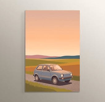 Minimal Klasik - Klasik Otomobil - Stilize Otomobil Serisi Mdf Tablosu