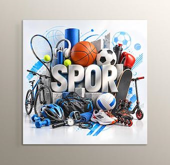Sporun Enerjisi ve Renkli Dünyası Mdf Tablosu