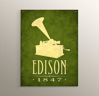 Thomas Edison - İcat ve Yenilik Mdf Tablosu
