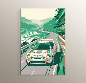 Vadi Virajı - Ralli Otomobili - Sinematik Ralli Serisi Mdf Tablosu
