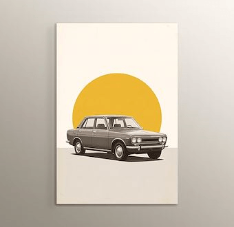 Vintage Araç Rotaları - Nostaljik Otomobil Serisi Mdf Tablosu