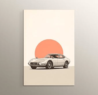 Vintage Sürüş Sahnesi - Nostaljik Otomobil Serisi Mdf Tablosu