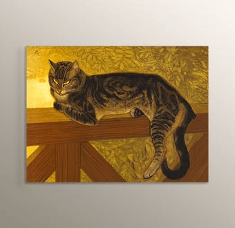 Summer: Cat on a Balustrade Mdf Tablosu