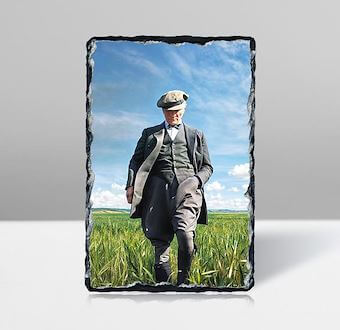 Atatürk Başak Tarlasında Yürürken - Renkli Taş Tablosu