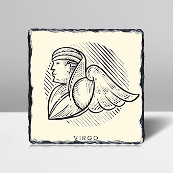 Başak Burcu Mürekkep Desen - Astroloji Taş Tablosu