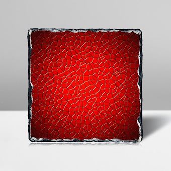 Kırmızı Camdaki Mozaik Vitray Desen - 2 Taş Tablosu