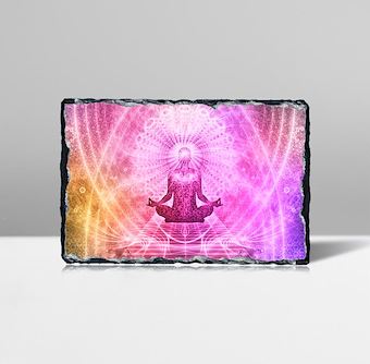 Pembe Tonlarında Galaksi Temalı Meditasyon İllüstrasyonu Taş Tablosu