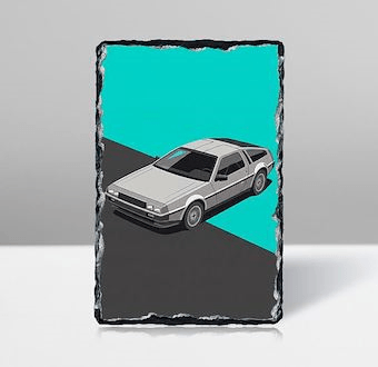Geleceğe Dönüş - DeLorean Otomobil - Renkli Otomobil Serisi Taş Tablosu
