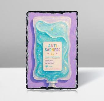 Liquid Feelings Collection - Anti Sadness Taş Tablosu