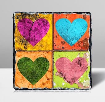 Pop Art Kalpli Desen Taş Tablosu