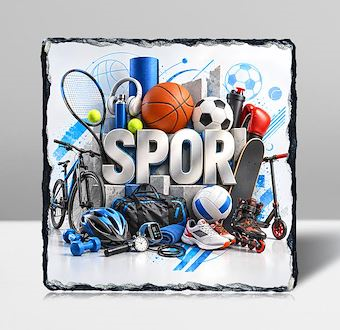 Sporun Enerjisi ve Renkli Dünyası Taş Tablosu