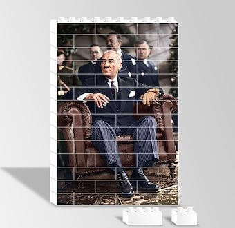 Atatürk - Benim İçin En Büyük Korunma Noktası Milletimin Gönlüdür Yapboz Resim