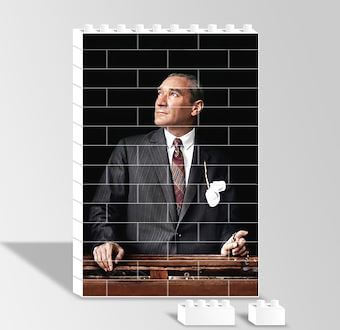 Atatürk - Dünyada her şey için, medeniyet için, hayat için, muvaffakiyet için en hakiki mürşit ilimdir, fendir. Yapboz Resim