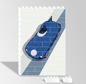 Gece Mavisi Roadster - Grafik Çizimli Yarış Serisi Yapboz Resim