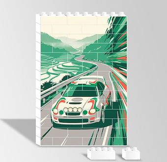 Gece Parkuru Ralli Otomobili - Sinematik Ralli Serisi Yapboz Resim