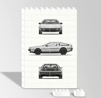 Geleceğe Dönüş 5 - DeLorean Otomobil - Teknik Otomobil Çizimleri Serisi Yapboz Resim