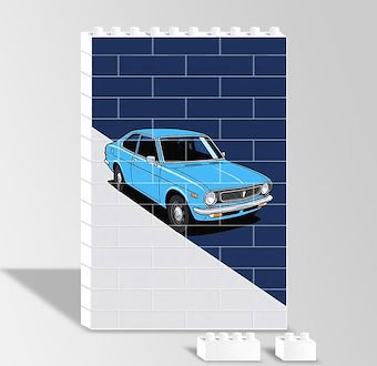 Japon Klasiği - Retro Sedan Otomobil - Renkli Otomobil Serisi Yapboz Resim