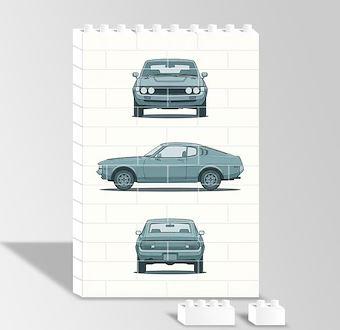 Klasik Celica - Teknik Çizim Otomobil - Teknik Otomobil Çizimleri Serisi Yapboz Resim