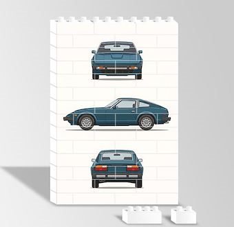 Klasik Datsun Z - Teknik Çizim Otomobil - Teknik Otomobil Çizimleri Serisi Yapboz Resim