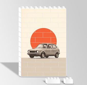 Kompakt Efsane - Klasik Hatchback Otomobil - Nostaljik Otomobil Serisi Yapboz Resim