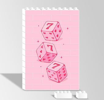 Lucky Dice Pembe Şans Zarı Yapboz Resim