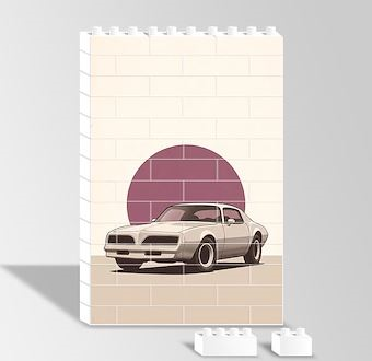 Retro Araç ve Şehir - Nostaljik Otomobil Serisi Yapboz Resim