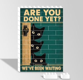 Retro Cat : Are You Done Yet ? We've Been Waiting Yapboz Resim