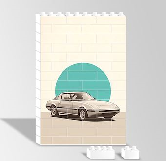 Retro Otomobil Manzarası - Nostaljik Otomobil Serisi Yapboz Resim