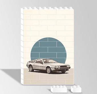 Retro Yolculuk Manzarası - Nostaljik Otomobil Serisi Yapboz Resim
